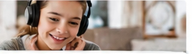 Girl listening with headphones