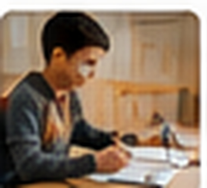 Student studying
